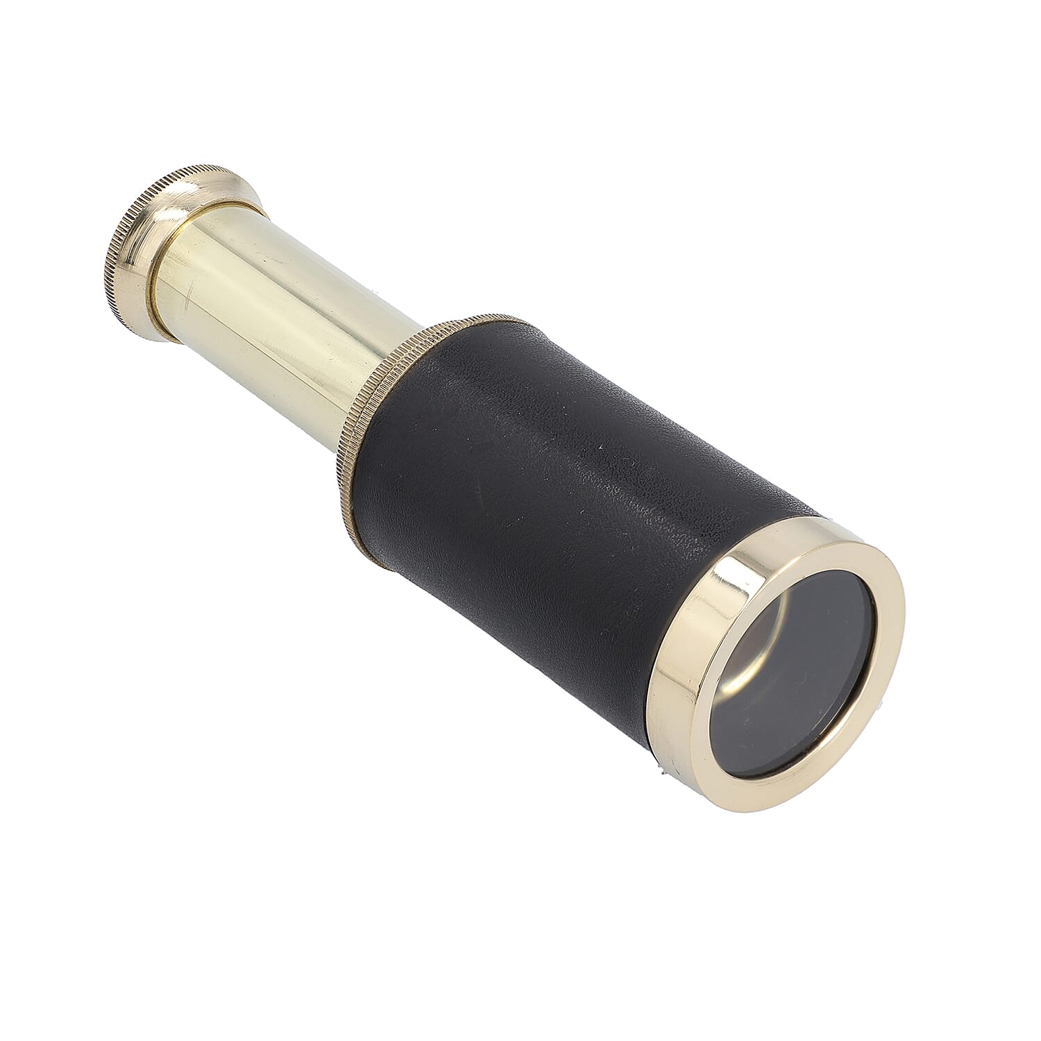 Handcrafted Fully Functional Telescope with Leather Stitched and Wooden Gift Box (Size 15x2 Cm) - Brown