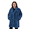 DOD - LA MAREY Reversible Faux Fur Winter Coat - Blue