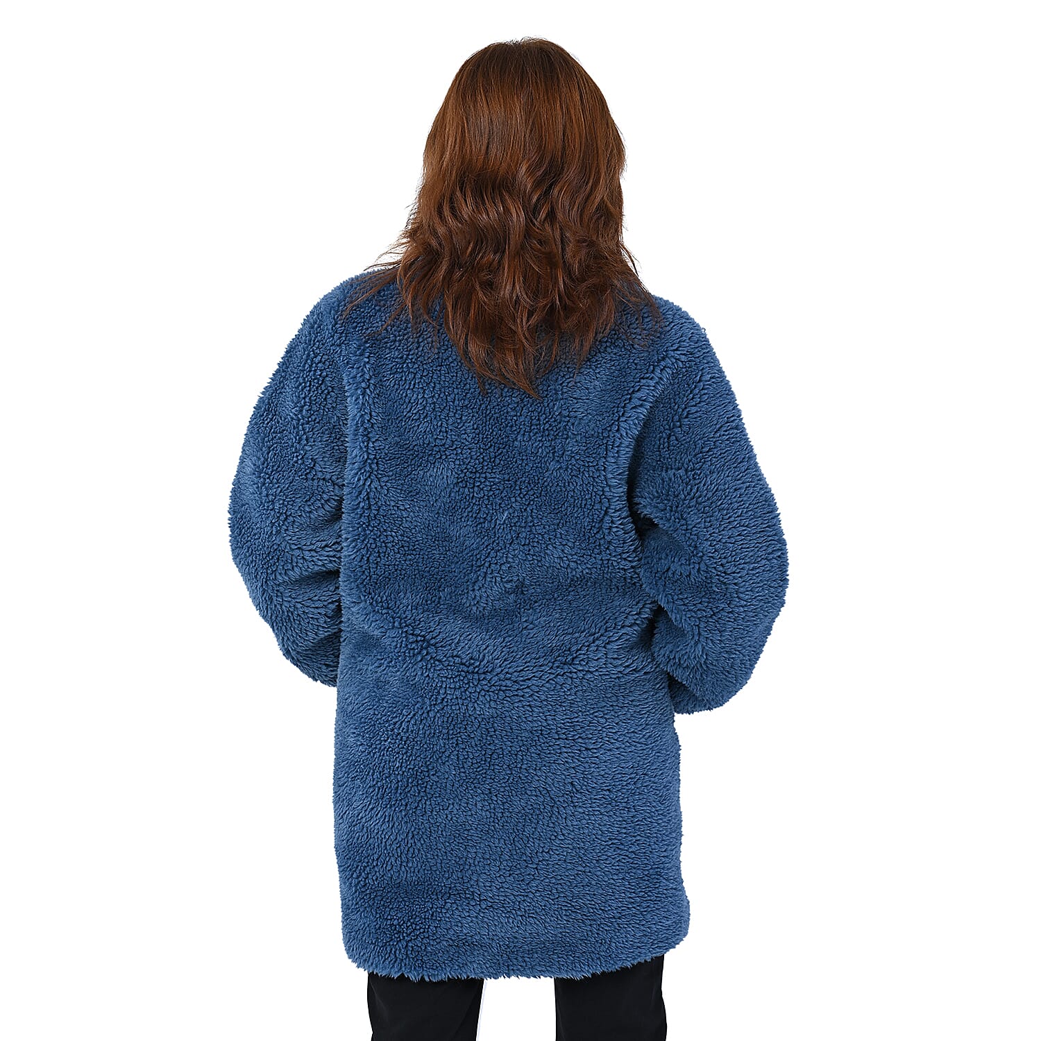 LA MAREY Reversible Faux Fur Winter Coat (Size 10-20) - Blue