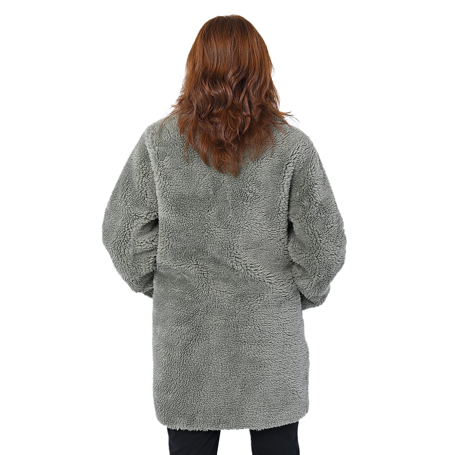 LA MAREY Reversible Faux Fur  Coat (Size 10-20) - Sage