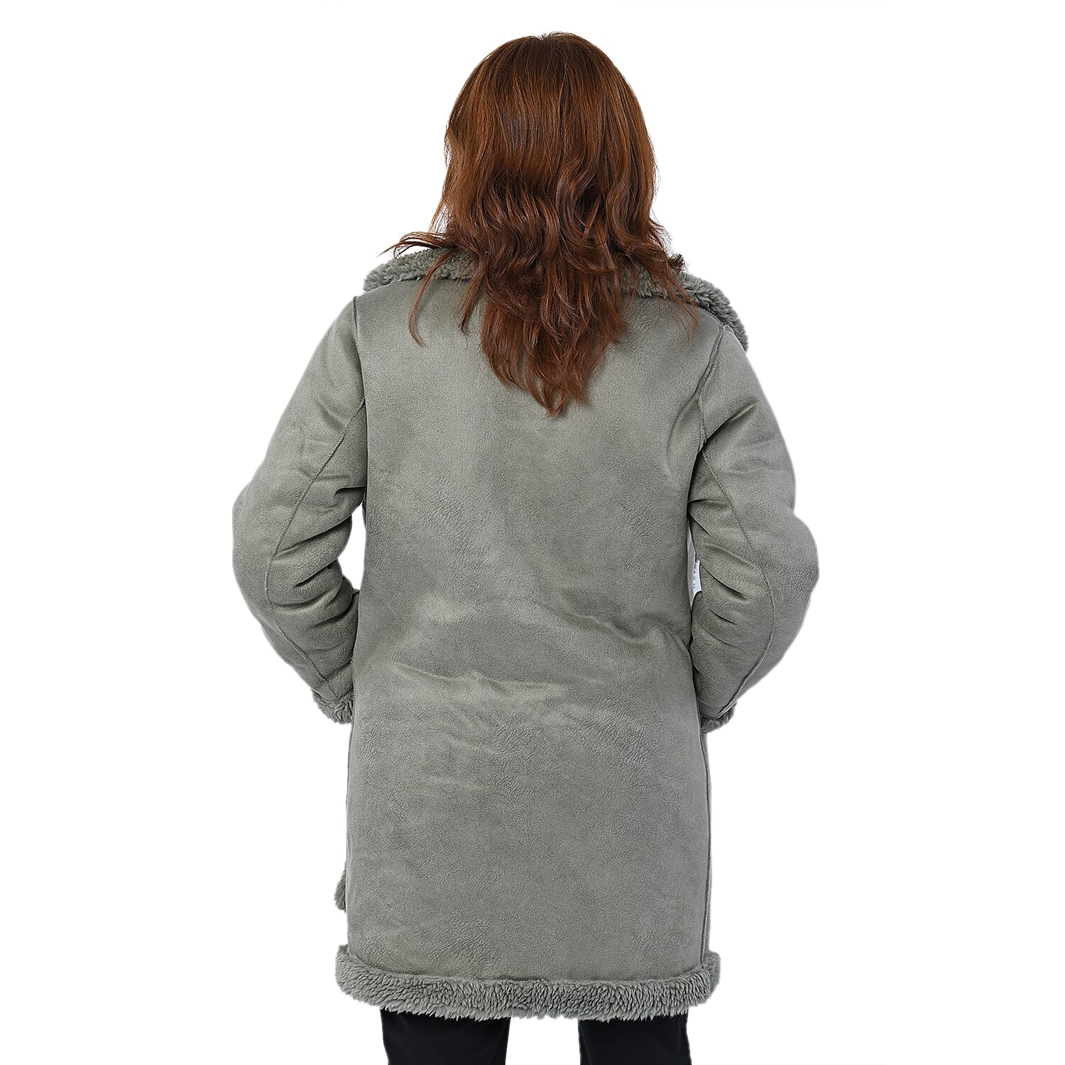 LA MAREY Reversible Faux Fur  Coat (Size 10-20) - Sage