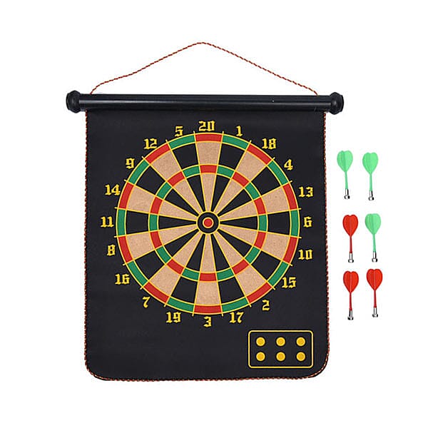 Double Sided Strong Magnetic Dartboard (Size 48X47 CM) - Black