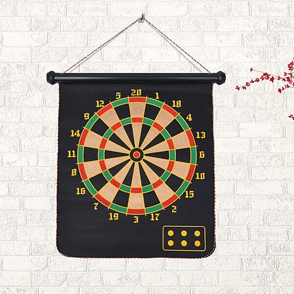 Double Sided Strong Magnetic Dartboard (Size 48X47 CM) - Black