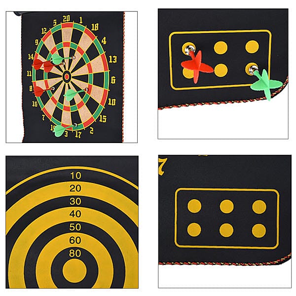 Double Sided Strong Magnetic Dartboard (Size 48X47 CM) - Black