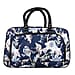 Japonensis and Tree Pattern Travel Bag with Shoulder Strap and Zipper Closure (Size:43x25x18Cm) - Navy