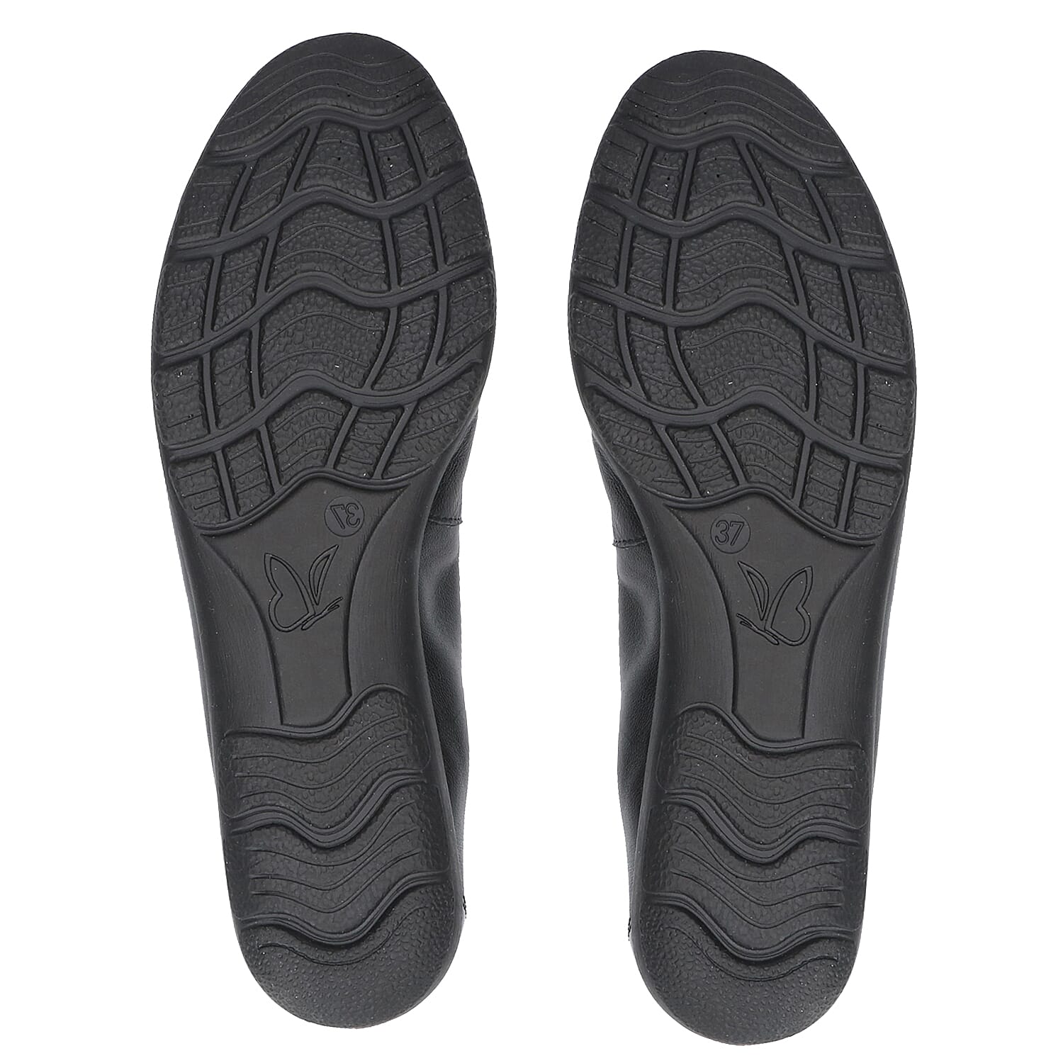 CAPRICE Ballerina Leather Pump (Size 3.5) - Black