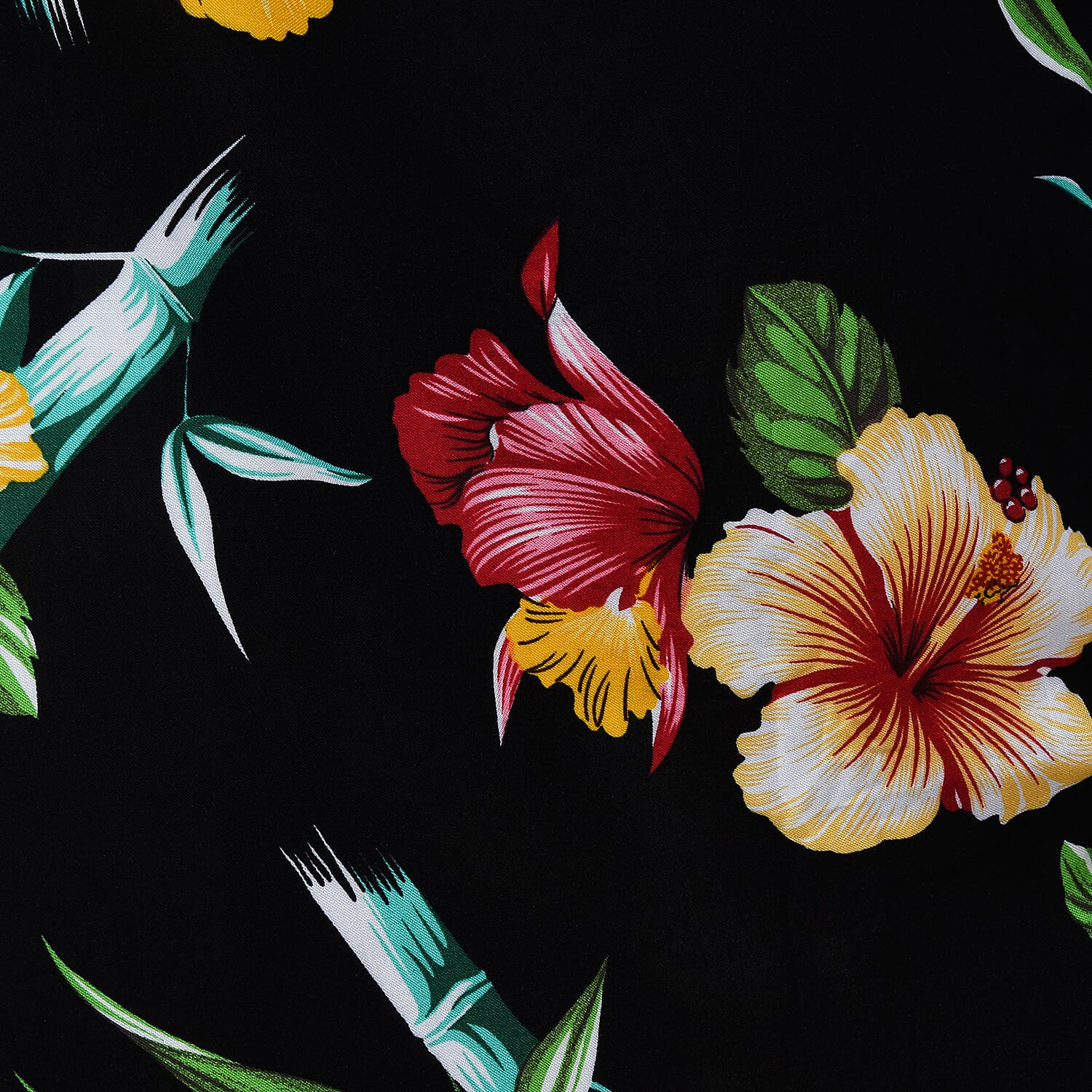 TAMSY 100% Rayon Floral Printed Wrap Skirt One Size, (Fits 8-16) - Light Blue & Multi