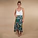 TAMSY 100% Rayon Floral Printed Wrap Skirt One Size, (Fits 8-16) - White, Green & Multi