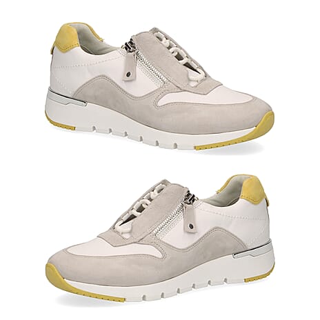 CAPRICE  Lightweight with Side Zipper Sneaker Shoes (Size 4) - White & Grey