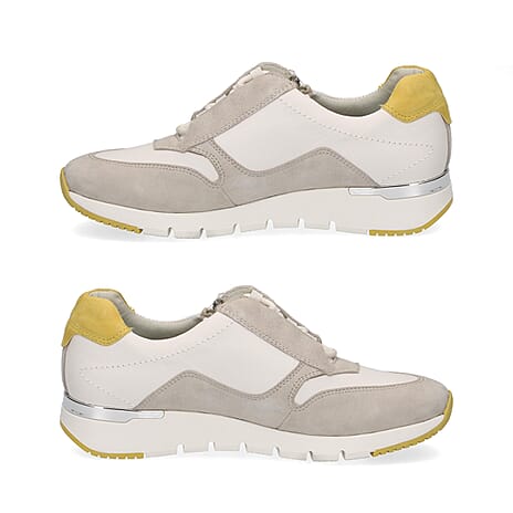 CAPRICE  Lightweight with Side Zipper Sneaker Shoes (Size 4) - White & Grey