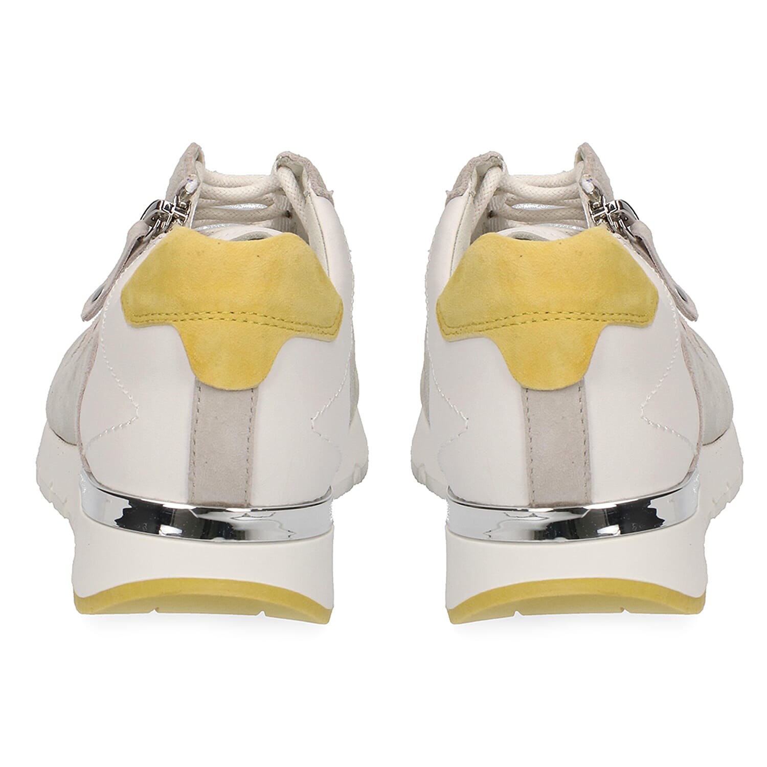 CAPRICE  Lightweight with Side Zipper Sneaker Shoes (Size 4) - White & Grey