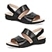 CAPRICE Genuine Leather Flat Sandals (Size 3.5) - Black
