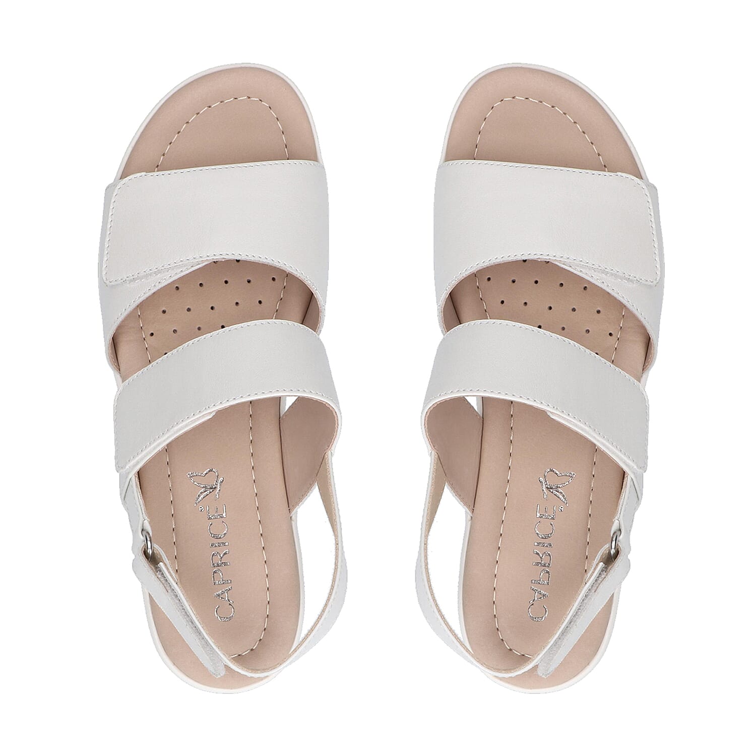 CAPRICE Genuine Leather Flat Sandals (Size 3.5) - Black