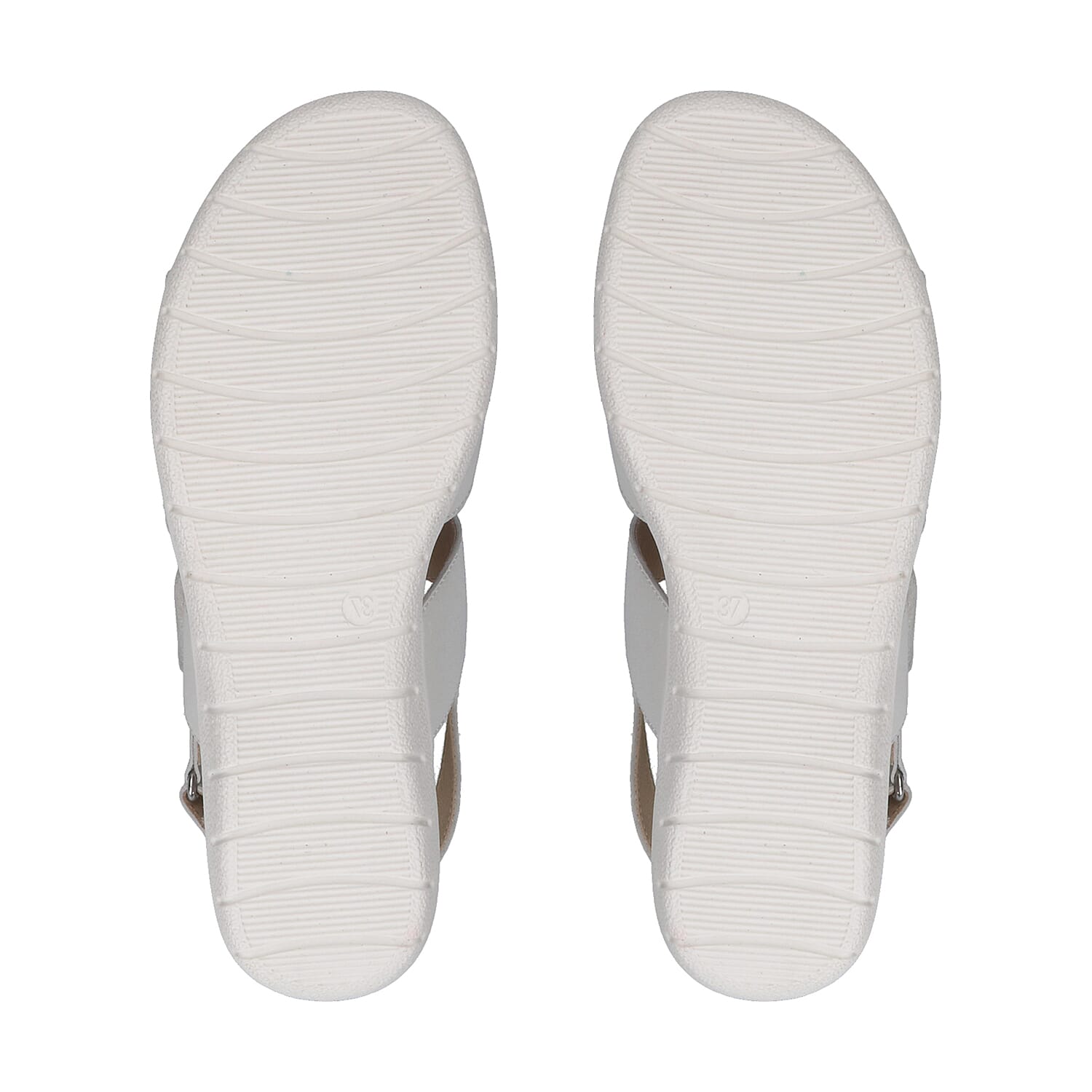 CAPRICE Genuine Leather Flat Sandals (Size 3.5) - Black