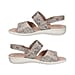 CAPRICE Flat Leather Snakeskin Pattern Sandals (Size 6) - Grey
