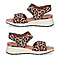CAPRICE Comfortable Leopard Pattern Flat Sandal (Size 3.5) - Sand