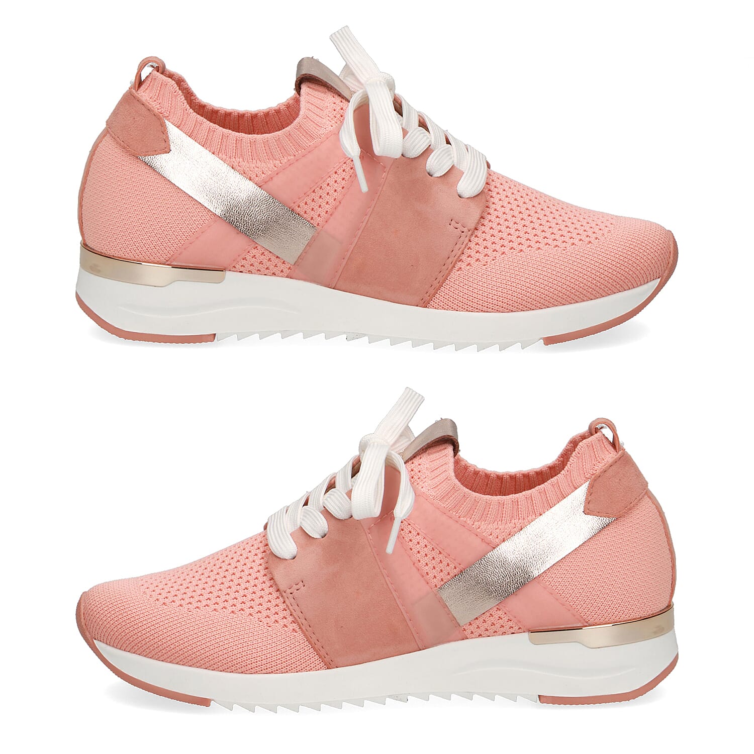 CAPRICE Flyknite Ankle Sneaker Shoes (Size 5) - Peach