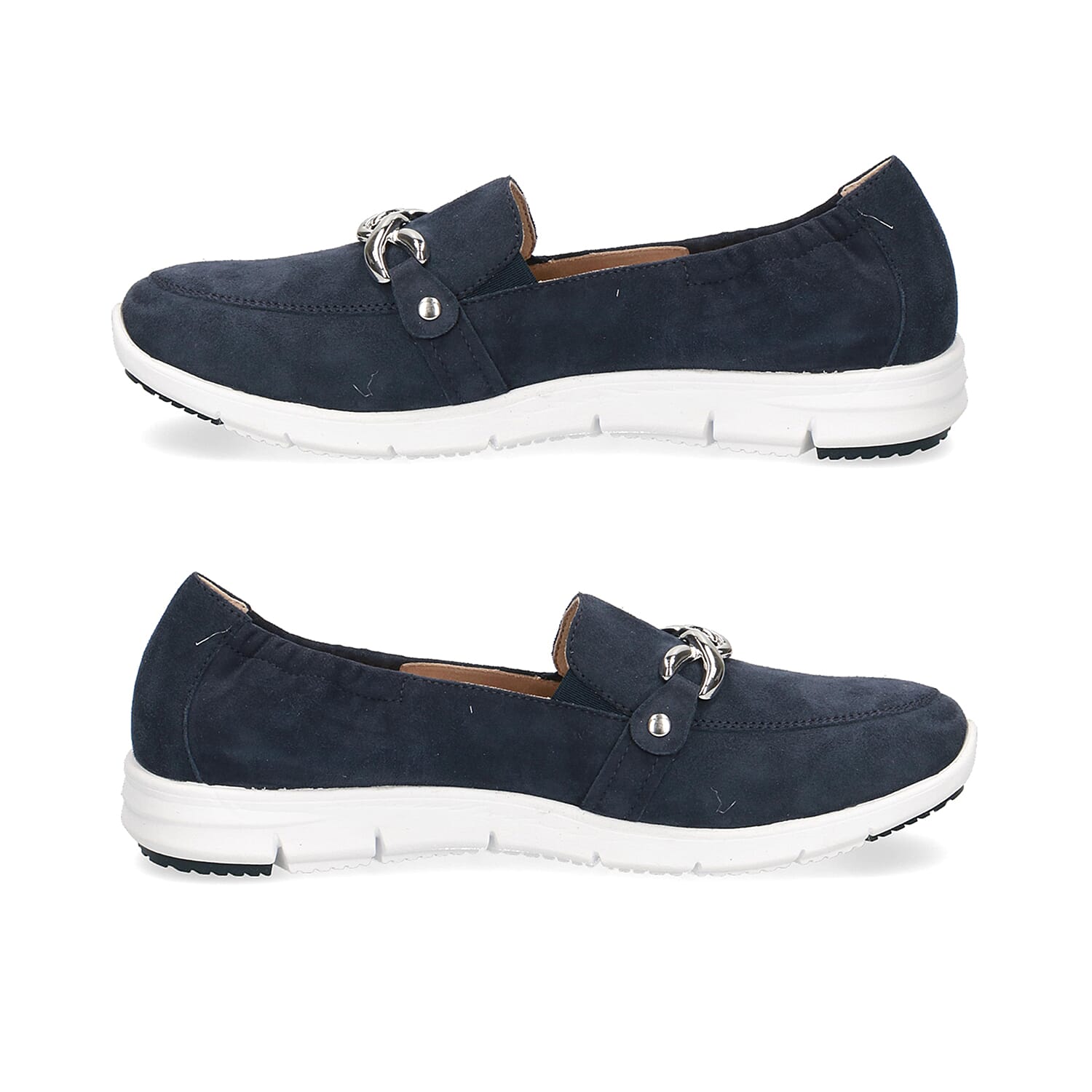 CAPRICE Suede Leather Buckle Detailing Loafers (Size 4)- Blue