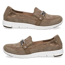 CAPRICE Suede Leather Buckle Detailing Loafers (Size 4)- Green