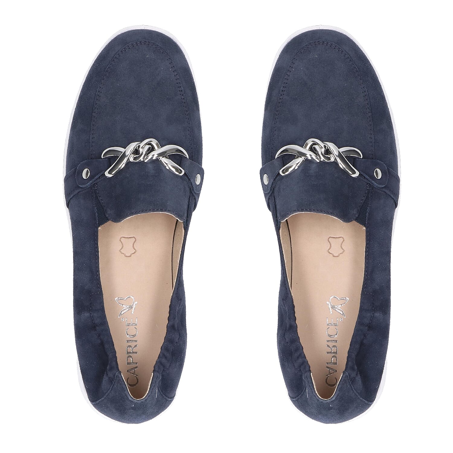 CAPRICE Suede Leather Buckle Detailing Loafers (Size 5)- Blue