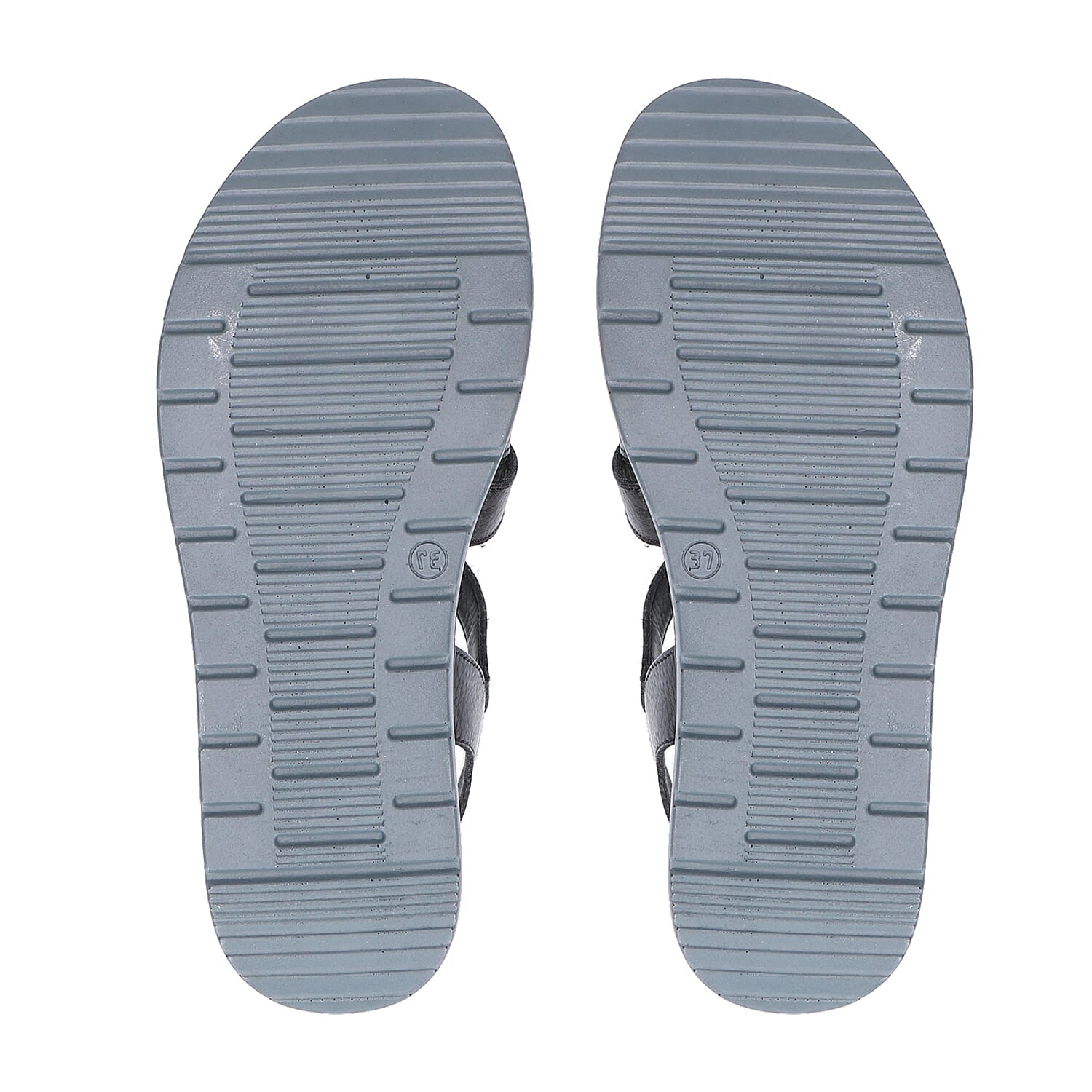 CAPRICE Leather Flat Sandal (Size 3.5) - Black