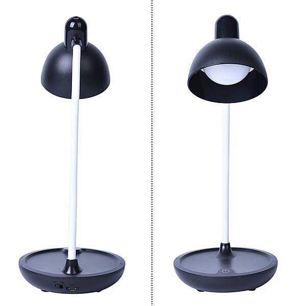 Portable Touch Control Rechargable LED Table Lamp - Black