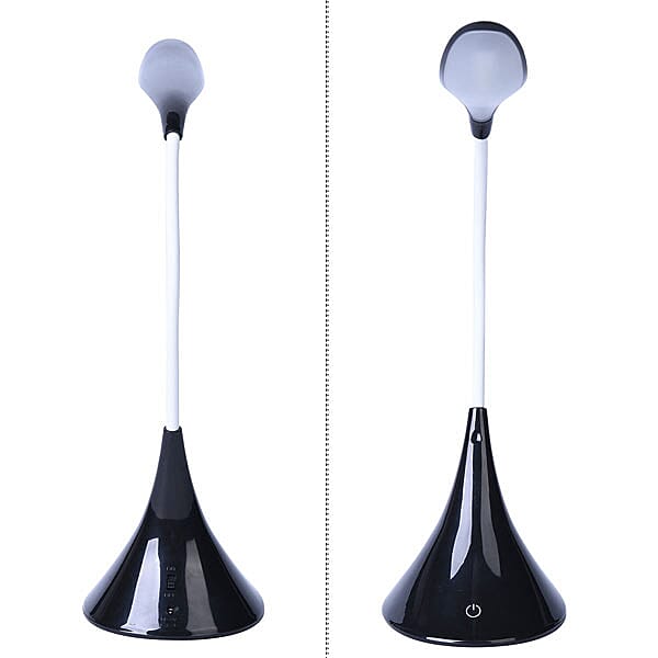 Portable 14 LED Swan Desk Lamp with Touch Switch and USB Power 3 AA Battery(not included) - Black