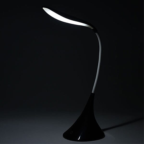 Portable 14 LED Swan Desk Lamp with Touch Switch and USB Power 3 AA Battery(not included) - Black