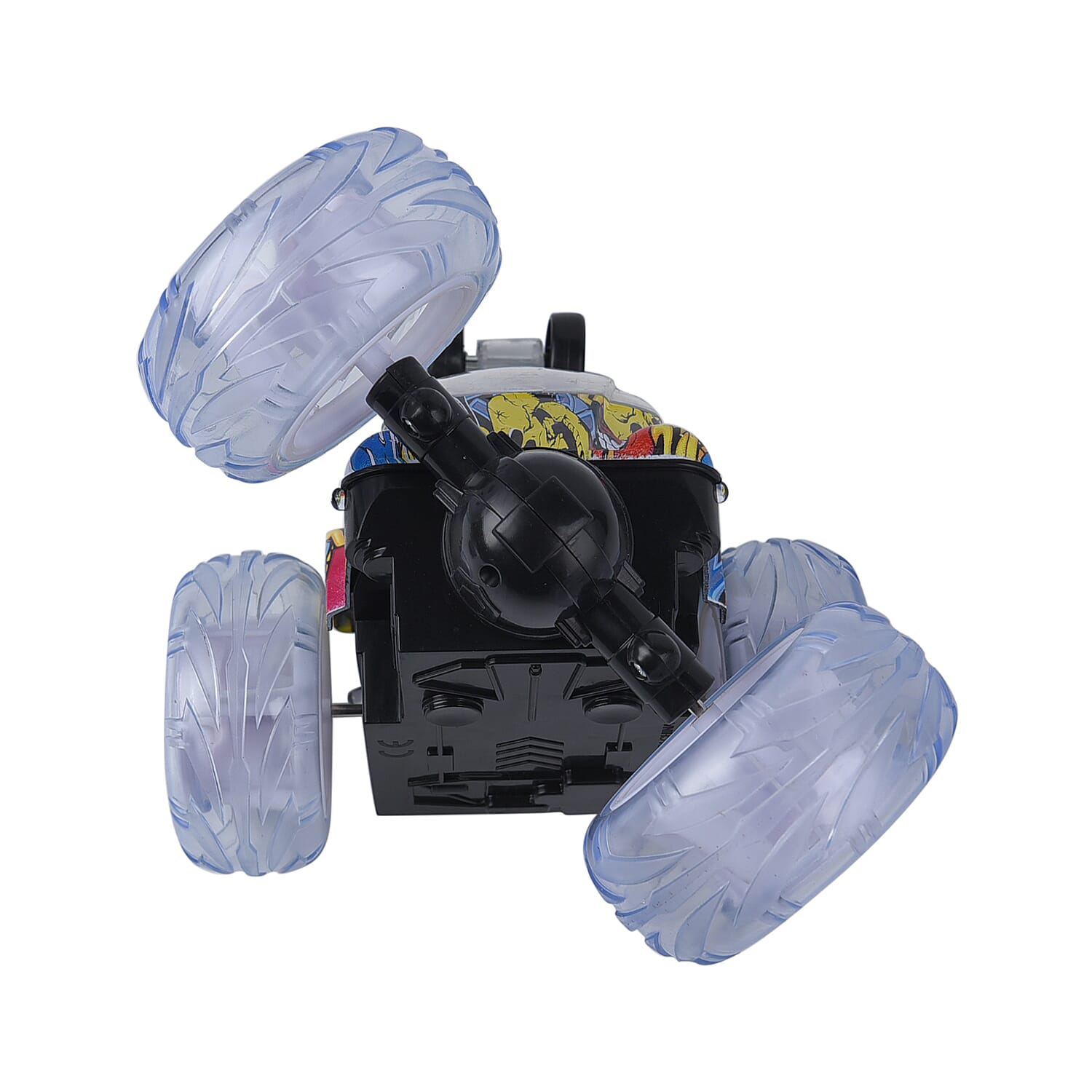 Multicolour LED Light Racing Stunt Car with Remote Control (Includes 500mah) - Yellow & Multi