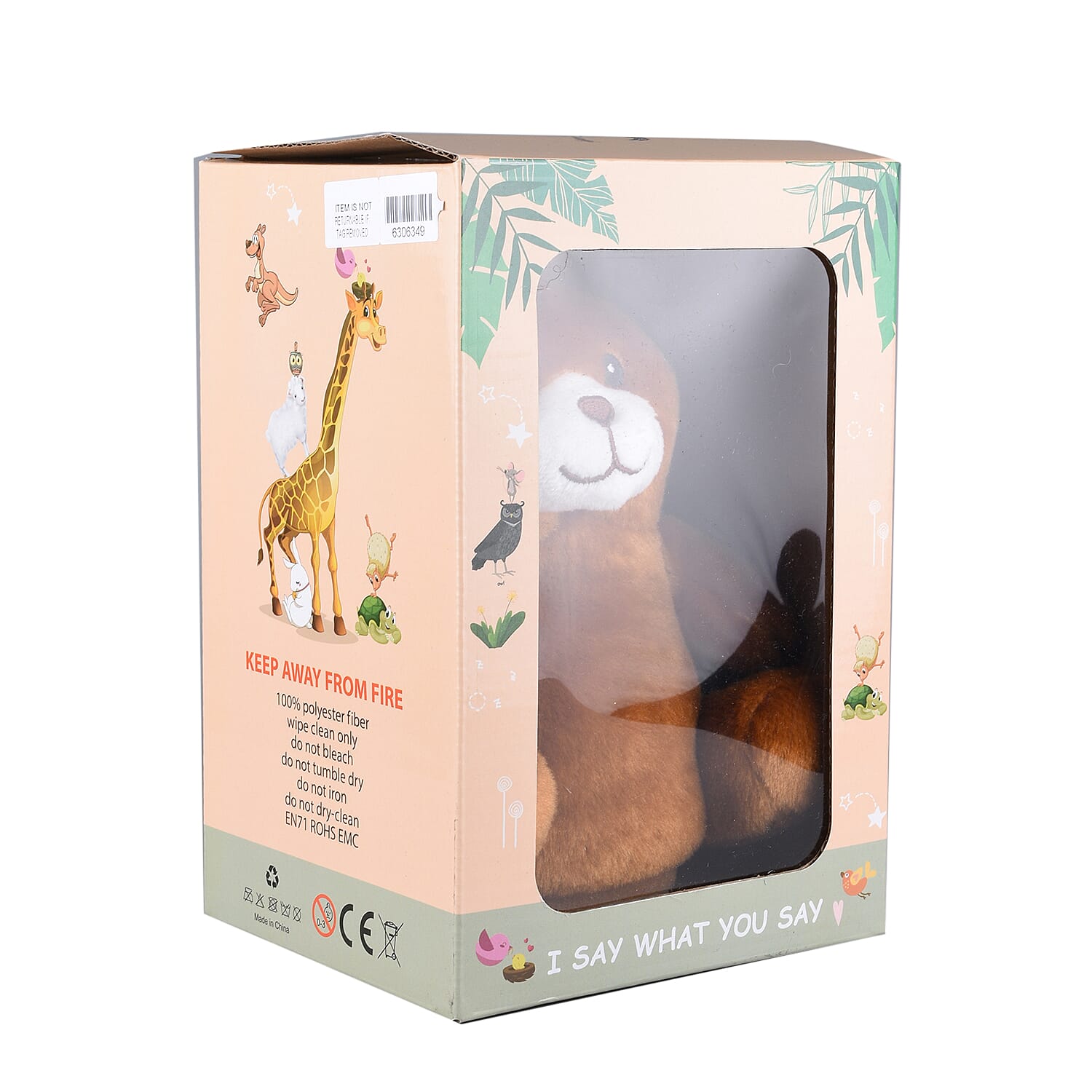 Talking Teddy Bear Plush Toy (Size 15X6 Cm) - Brown & White