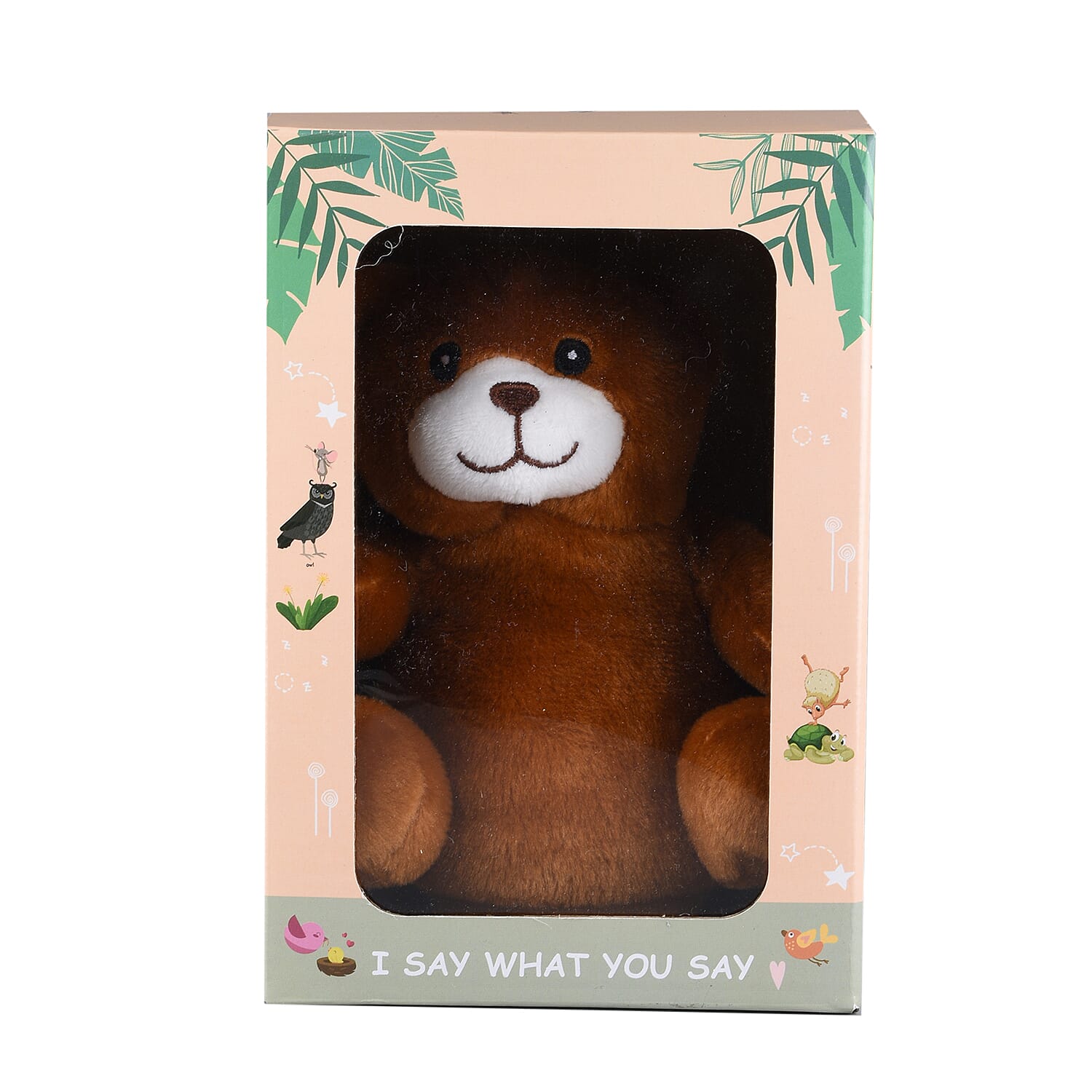 Talking Teddy Bear Plush Toy (Size 15X6 Cm) - Brown & White