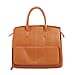 Leather Tote Bag with Detachable Shoulder Strap and Zipper Closure (Size 38x30x13Cm) - Tan