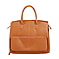 Leather Tote Bag with Detachable Shoulder Strap and Zipper Closure (Size 38x30x13Cm) - Tan
