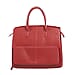 Leather Tote Bag with Detachable Shoulder Strap and Zipper Closure (Size 38x30x13Cm) - Maroon