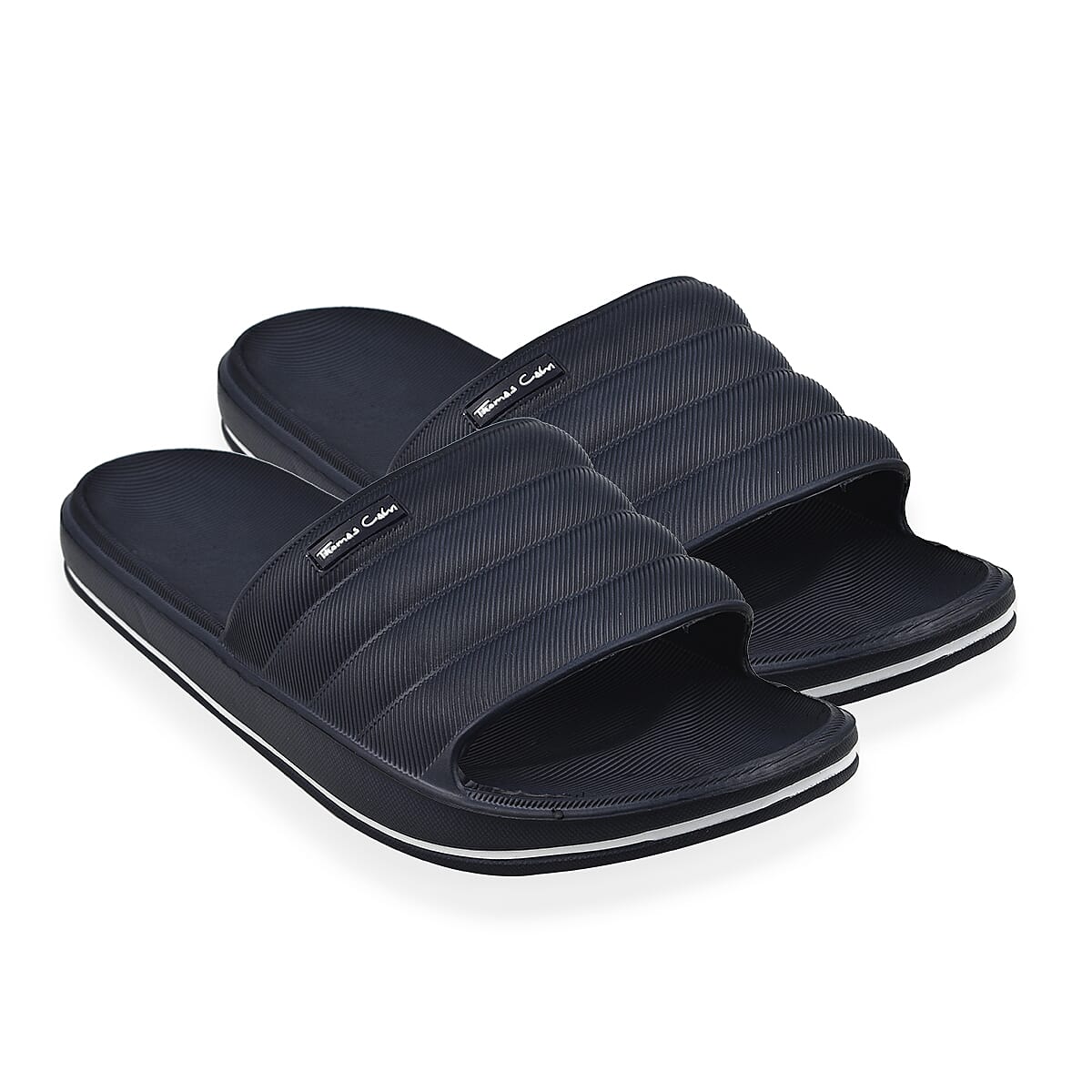 Thomas Calvi Comfortable Summer Sliders in Navy Blue (Size 9)