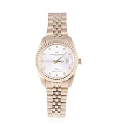 CHRISTOPHE DUCHAMP Elysees Swiss Movement Watch With Diamonds in Stainless Steel Gold Strap