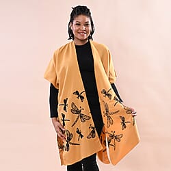 TAMSY Dragonfly Embroidered Kimono -Ginger & Navy