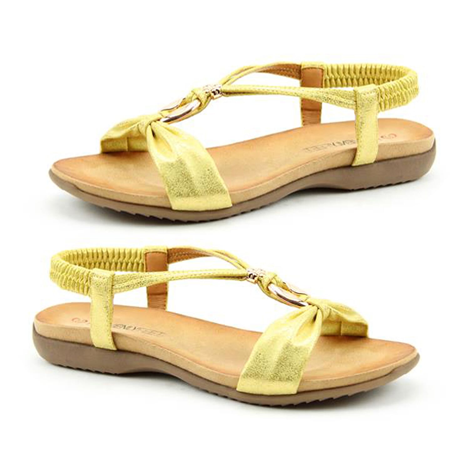 Heavenly Feet Campari Sandal with Elasticated Ankle Strap in Blue (Size 3)