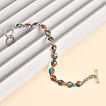 Santa Fe Collection 3 Ct. Spiny Turquoise Bracelet (Size - 7.5 With Extender) with T-Bar Clasp in Sterling Silver