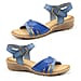 Heavenly Feet Iris Low Wedge Sandals with Adjustable Buckle Strap (Size 3) - Blue
