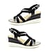 Heavenly Feet Marin High Wedge Sandals in Black (Size 3)