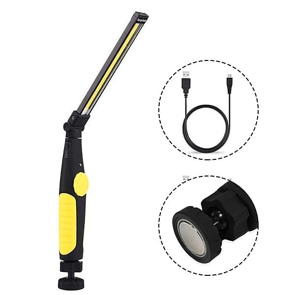 USB Charging Flashlight 180 Degrees Rotation  38 Cm - Yellow