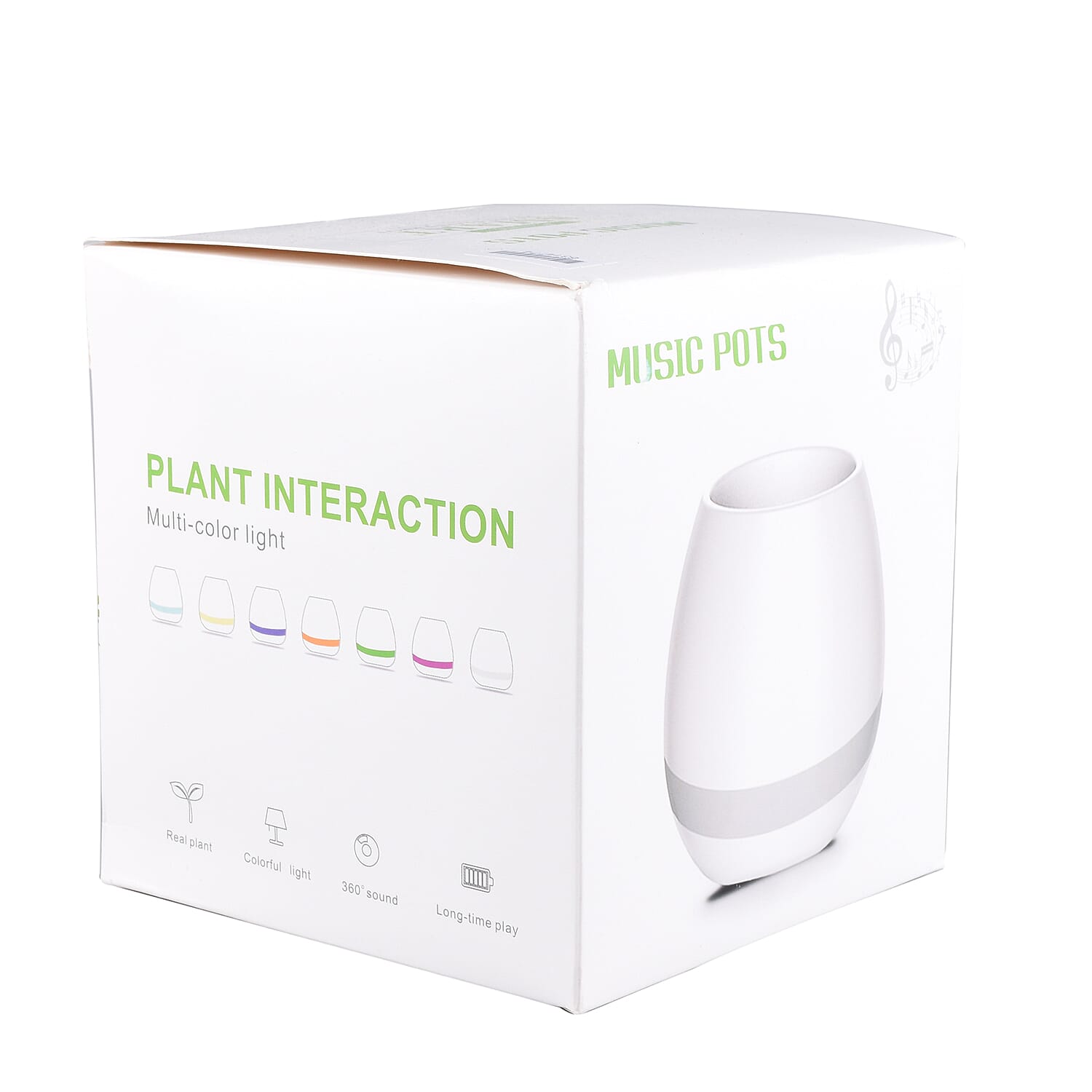 Smart Music Touch Flower Pot LED Light USB Bluetooth Speaker - White