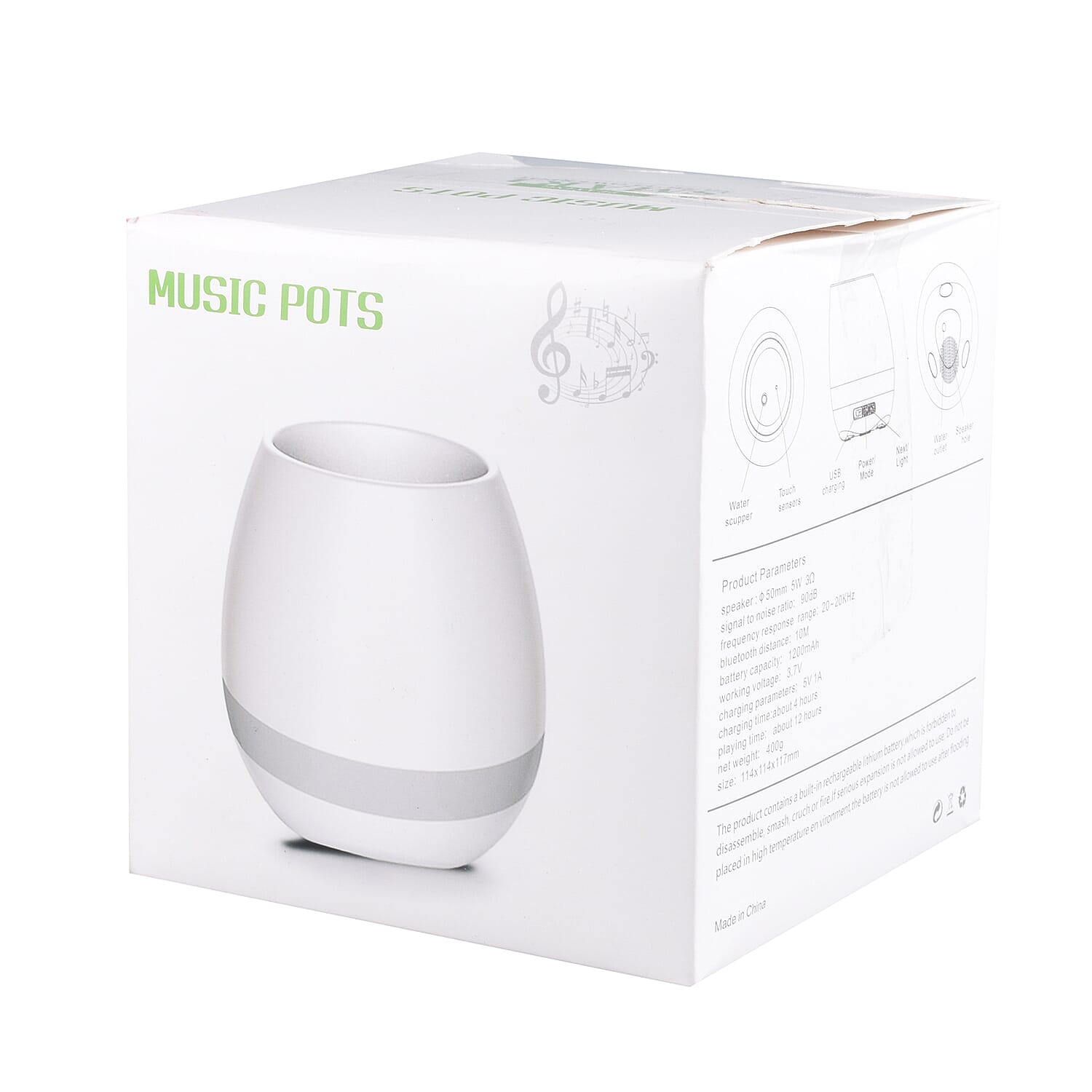 Smart Music Touch Flower Pot LED Light USB Bluetooth Speaker - Pink