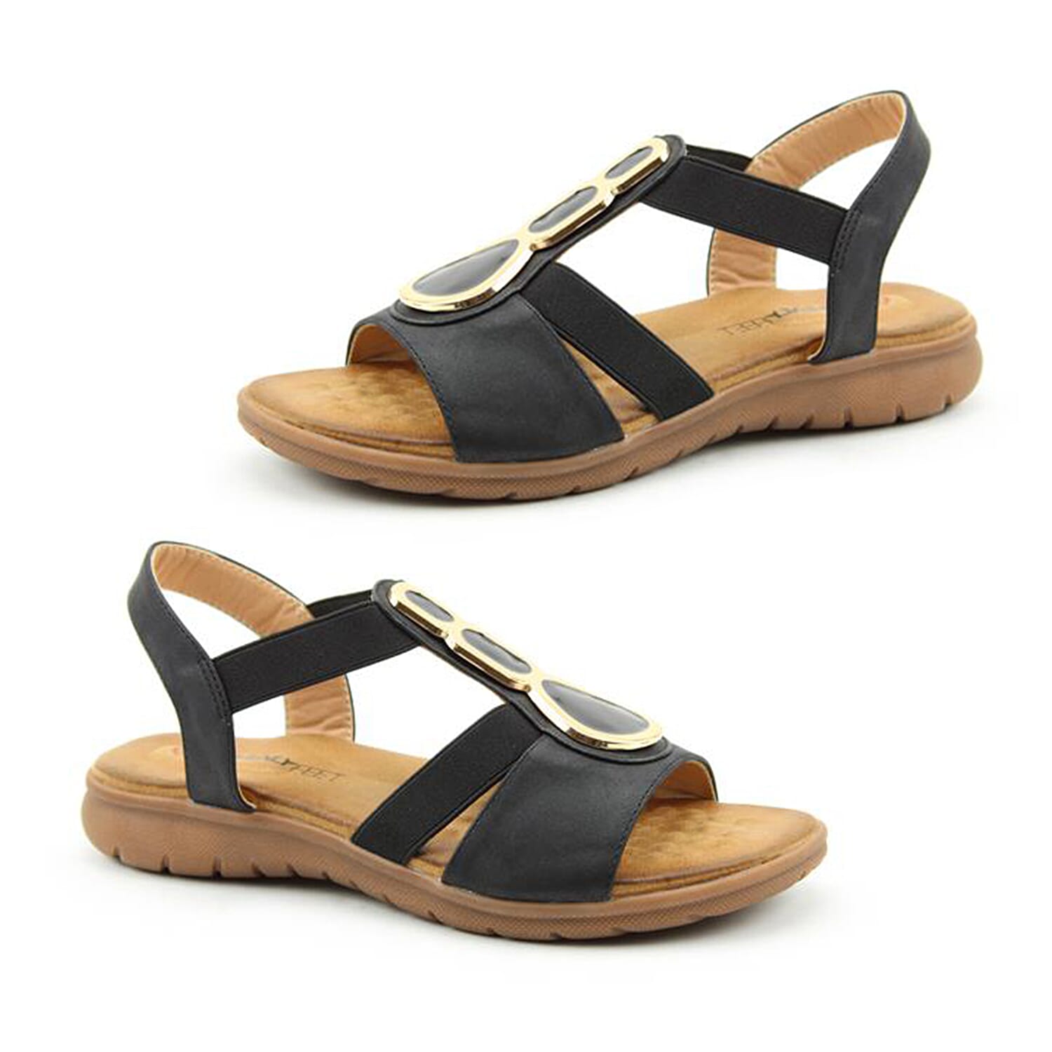 Heavenly Feet Black Palm Sandals