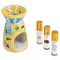 Hand Painted Ceramic Oil Diffuser - Mustard