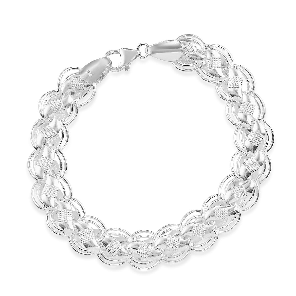 Sterling Silver Braid-Style Bracelet (Size 8), Silver Wt. 19.08 Gms