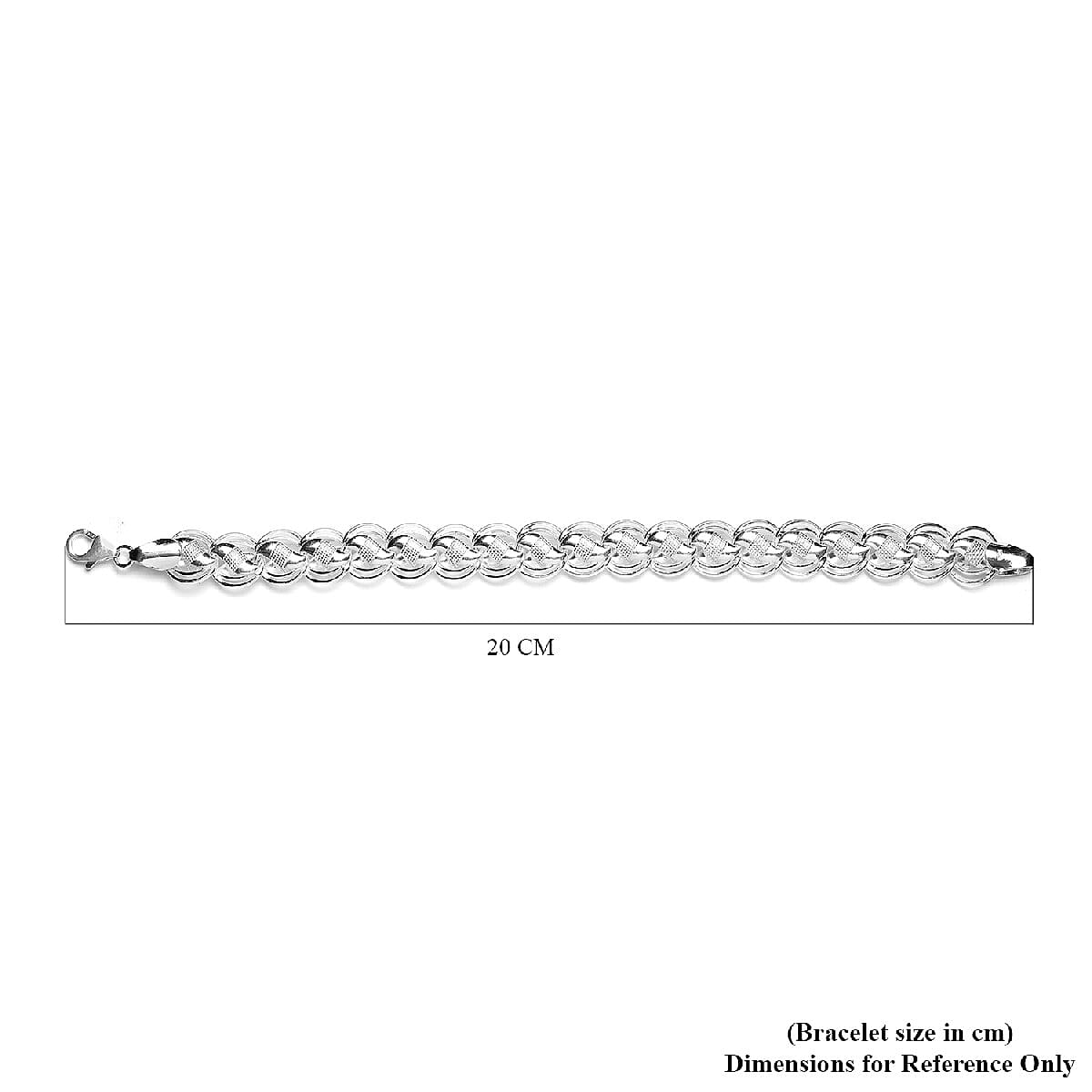 Sterling Silver Braid-Style Bracelet (Size 8), Silver Wt. 19.08 Gms