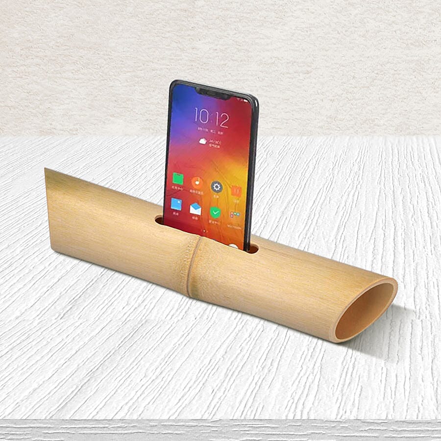 Bamboo Speaker/Amplifier (Size 29x8.5x8.5cm) - Beige