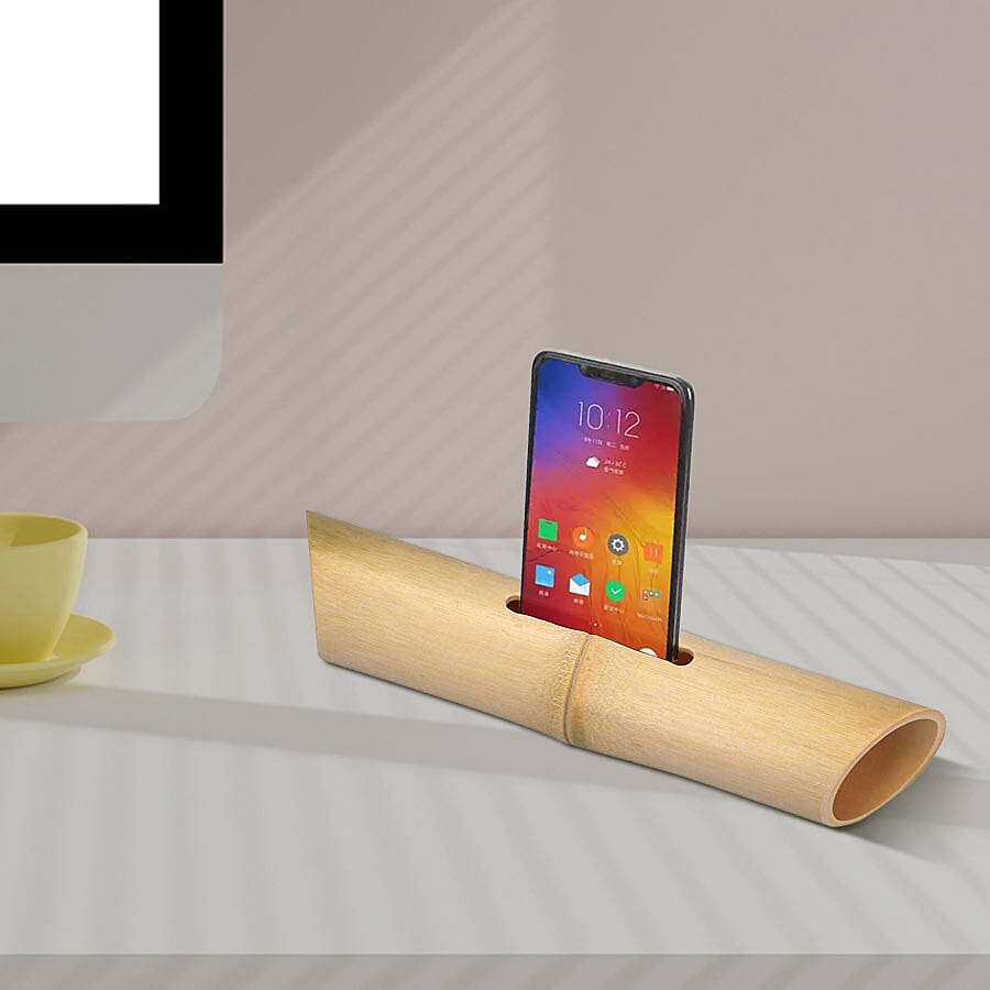 Bamboo Speaker/Amplifier (Size 29x8.5x8.5cm) - Beige